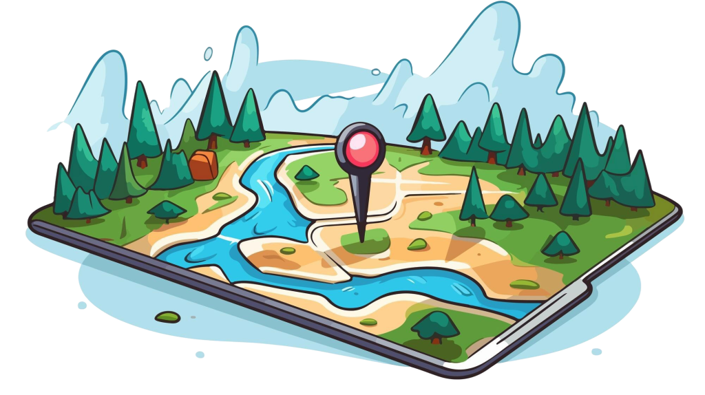 gps-navigation-design-cartoon-vector-illustration
